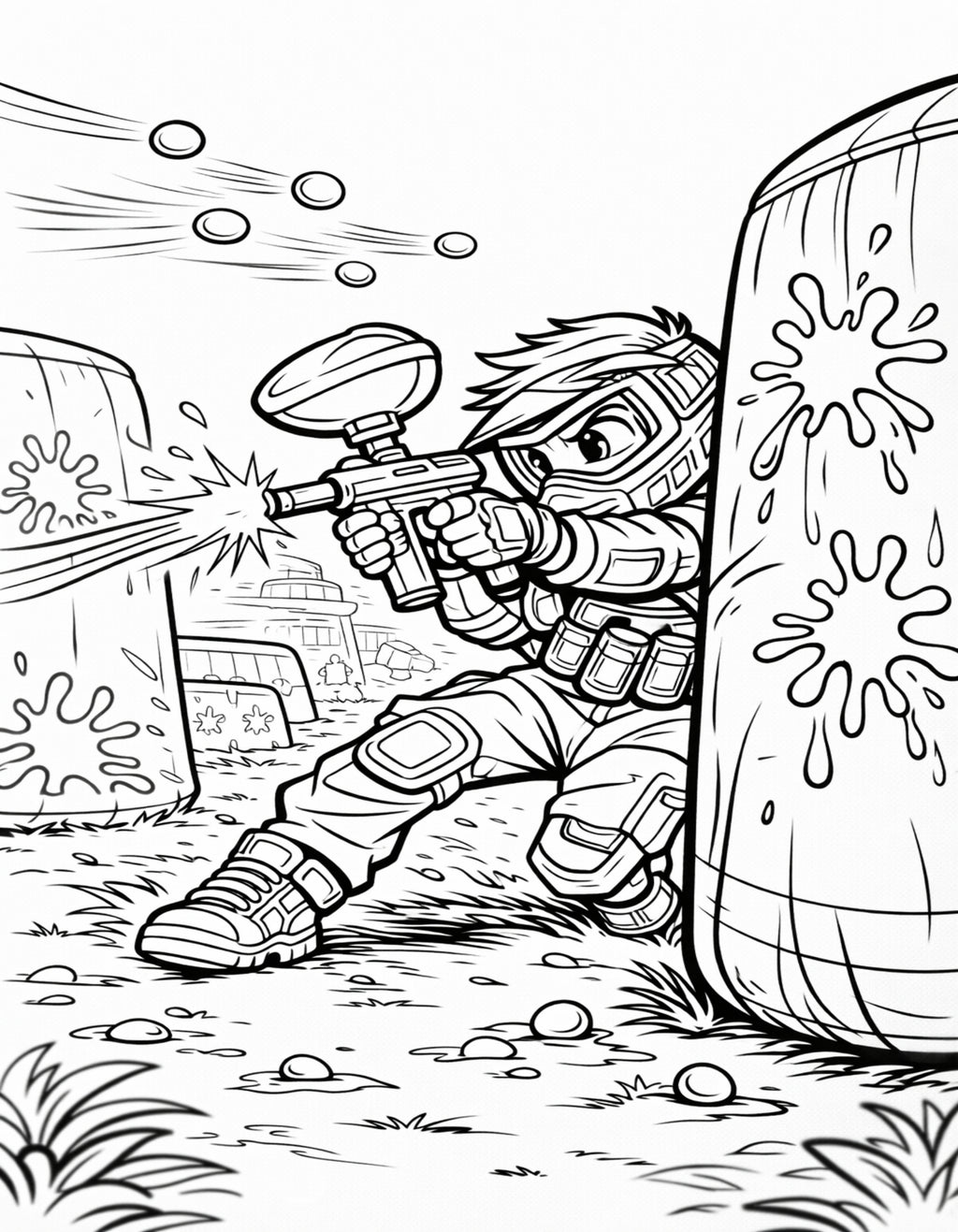 Paintball Coloring Book for Kids & Adults | Adventure Groms | 66 Pages