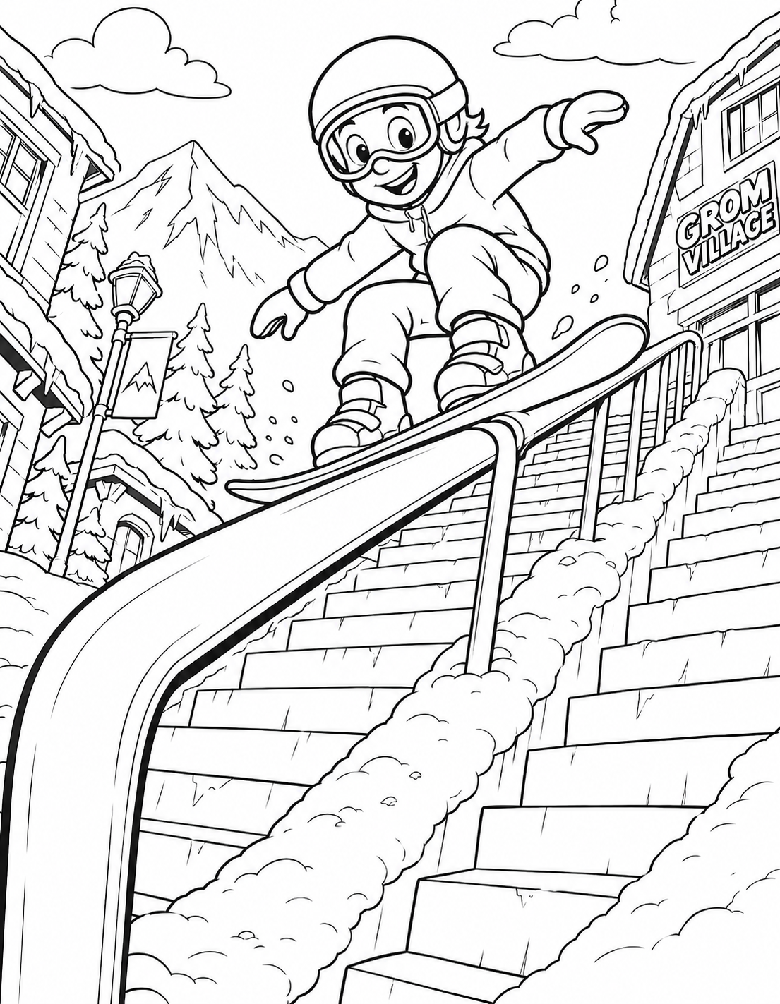 Snowboarding Coloring Book | Kids & Adults | Adventure Groms