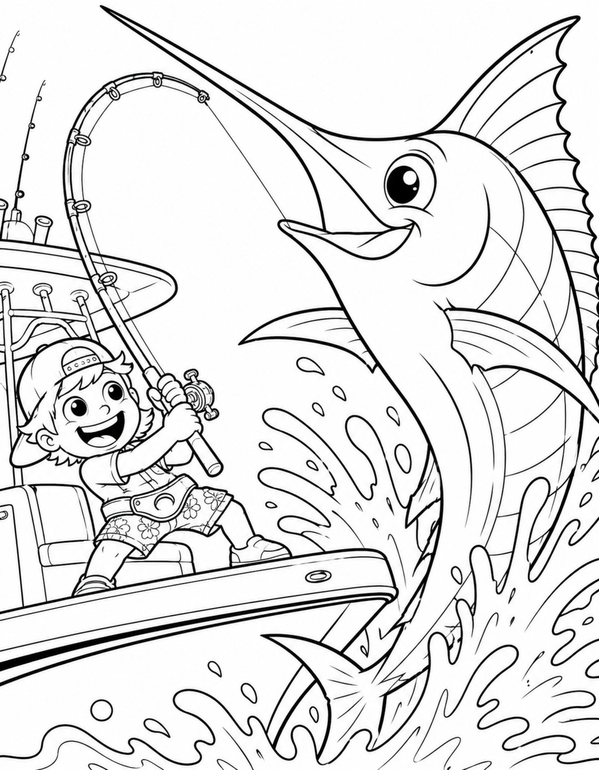 Fishing Coloring Book for Kids & Adults | Adventure Groms | 50 Pages