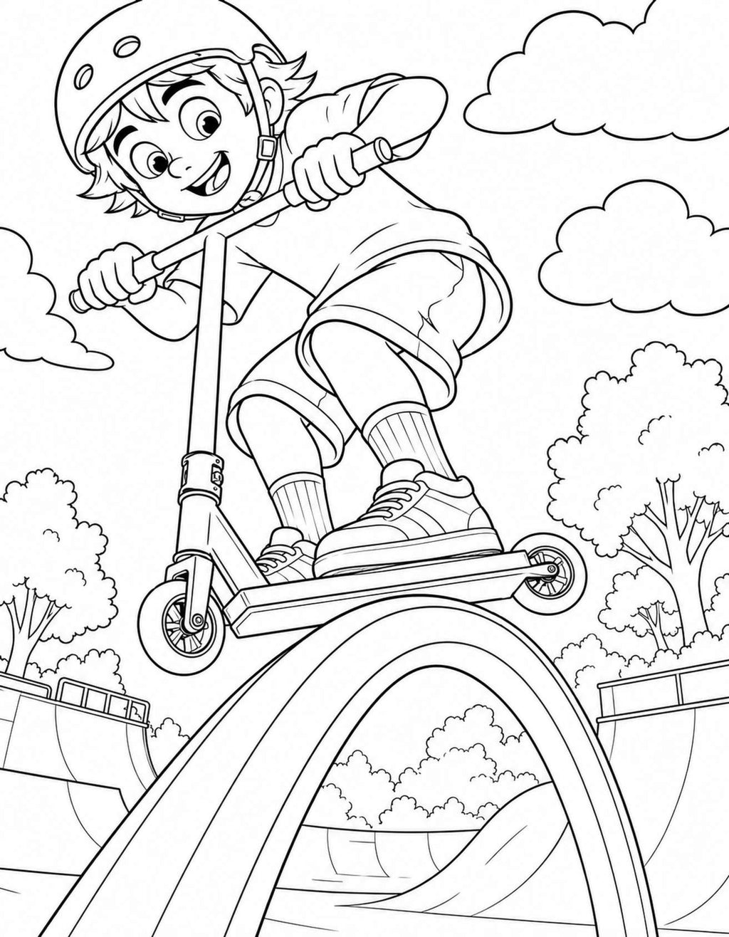 Scootering Coloring Book for Kids & Adults | Adventure Groms | 52 Pages