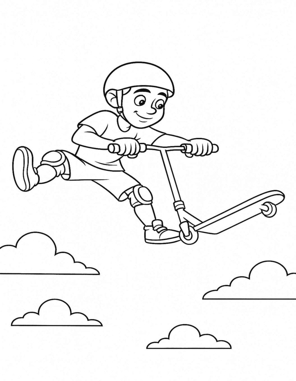 Scootering Coloring Book for Kids & Adults | Adventure Groms | 52 Pages