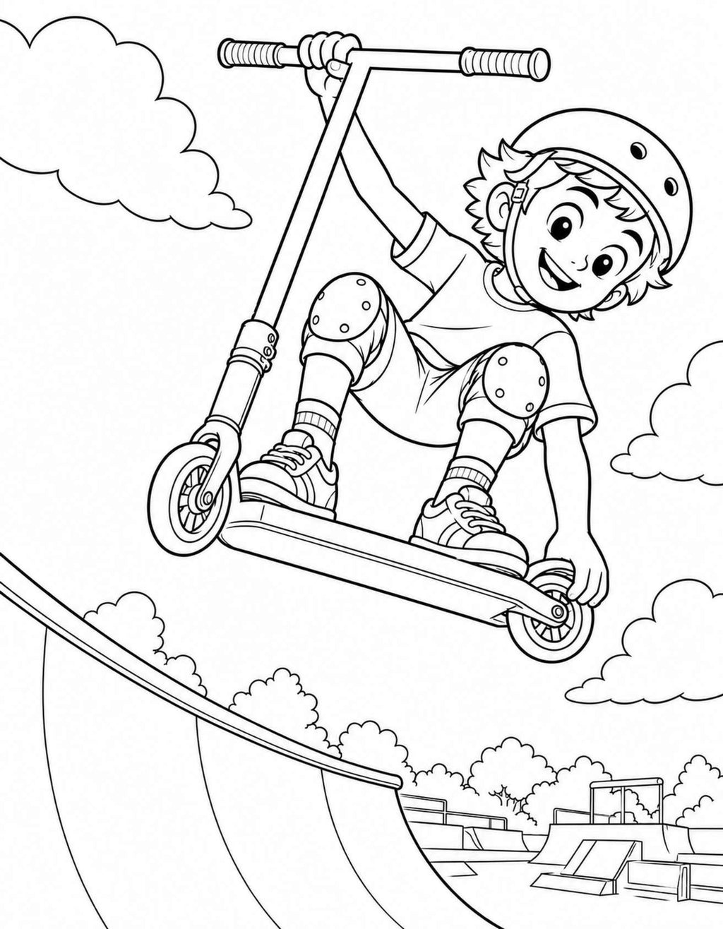 Scootering Coloring Book for Kids & Adults | Adventure Groms | 52 Pages